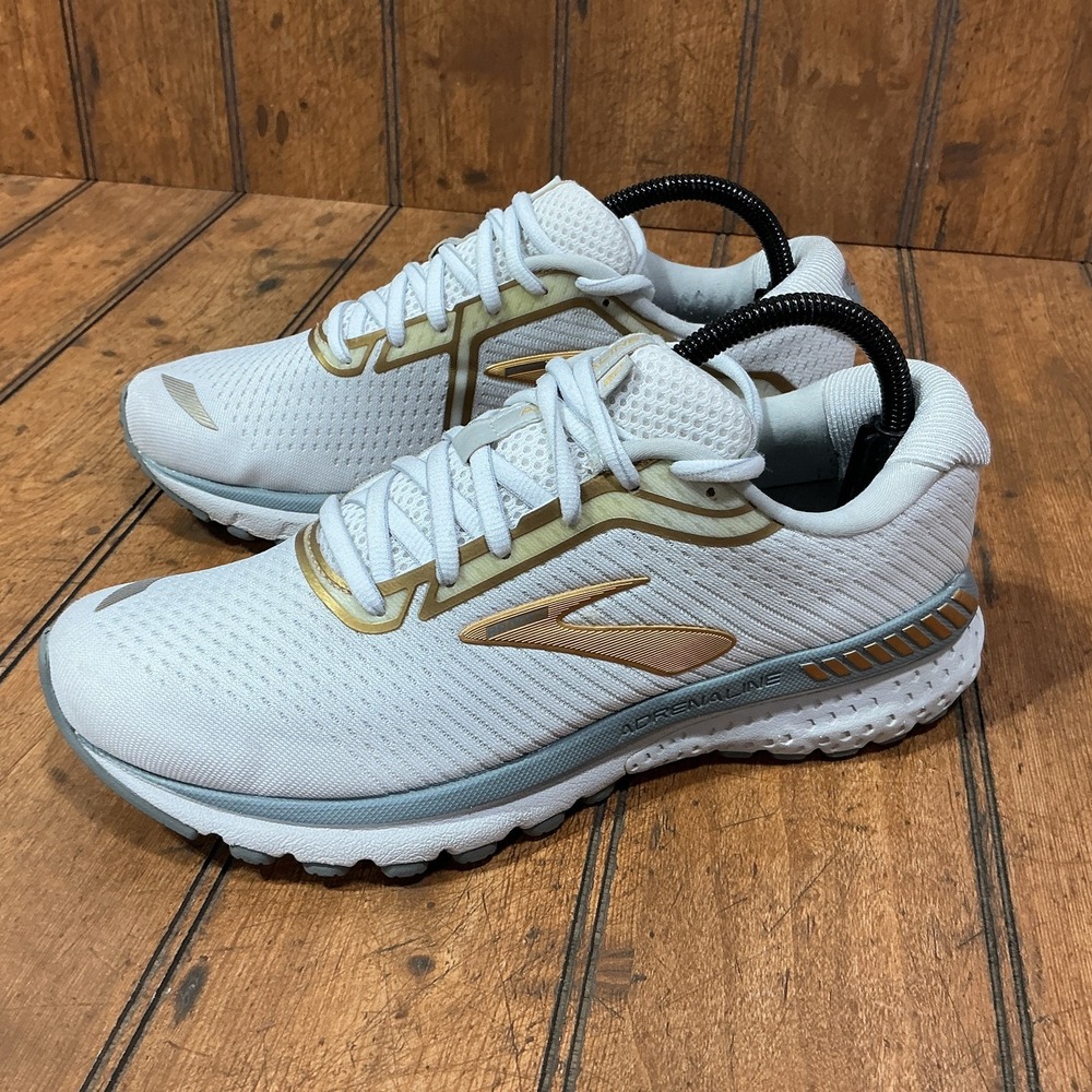 Brooks Women's Adrenaline GTS 20 White Gray Gold Sneakers 1202961B164 Size 8.5 B - Picture 3 of 12